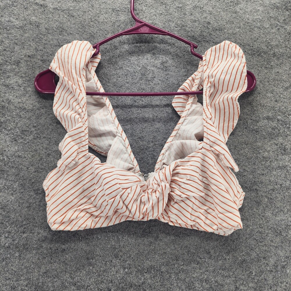 Michelle Costello x Revolve Crop Top Womens Small White Orange Striped